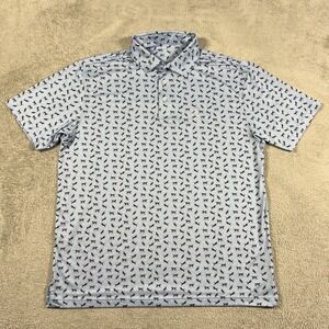 Rhoback Lab Performance Polo Shirt Mens Large Dog Print Golf